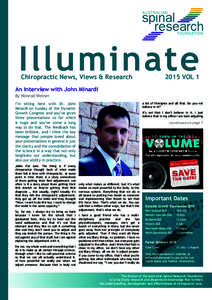 Illuminate Chiropractic News, Views & Research 2015 VOL 1  An interview with John Minardi