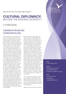 Cultural anthropology / National security / Diplomacy / Public diplomacy / Peace / Soft power / Cross-cultural communication / Nation branding / Institute for Cultural Diplomacy / Propaganda / International relations / Cultural Diplomacy