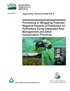 February[removed]Agronomy Technical Note No. 9 Preventing or Mitigating Potential Negative Impacts of Pesticides on