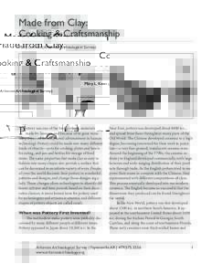 Made from Clay:  Cooking & Craftsmanship Mary L. Kwas (Arkansas Archeological Survey)  P