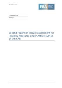 EBA 2014 LCR IA REPORT  23 December 2014 EBA Report  Second report on impact assessment for