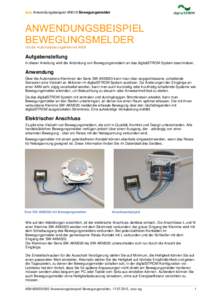 aizo Anwendungsbeispiel AN016 Bewegungsmelder  ANWENDUNGSBEISPIEL BEWEGUNGSMELDER mit der Automatisierungsklemme AKM