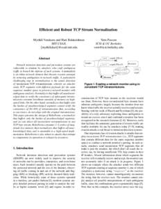 Efficient and Robust TCP Stream Normalization Mythili Vutukuru and Hari Balakrishnan MIT CSAIL {mythili,hari}@csail.mit.edu  Vern Paxson