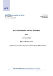 UNWTO Commission for Africa  CAF[removed]Madrid, March 2013 Original: English