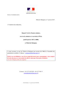 PREMIER MINISTRE  Service Communication Hôtel de Matignon, le 7 janvier 2015