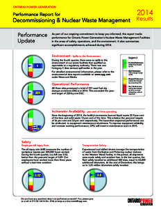 ONTARIO POWER GENERATIONPerformance Report for