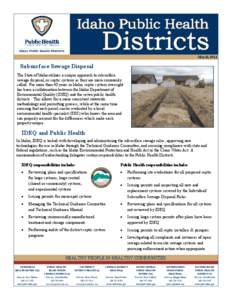 March[removed]Subsurface Sewage Disposal The State of Idaho utilizes a unique approach to subsurface sewage disposal, or septic systems as they are more commonly called. For more than 40 years in Idaho, septic system overs