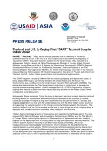 FOR IMMEDIATE RELEASE December 1, 2006 Public Information: [removed]www.usaid.gov  PRESS RELEASE
