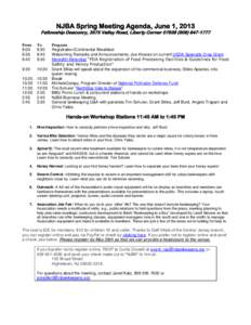 NJBA Spring Meeting Agenda, June 1, 2013  Fellowship Deaconry, 3575 Valley Road, Liberty Corner[removed]1777 From 8:00 8:30