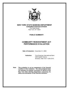 Politics of the United States / Urban economics / Urban politics in the United States / Community Reinvestment Act / Law / Economy of the United States / Home Mortgage Disclosure Act / Community development financial institution / New York State Banking Department / Mortgage industry of the United States / United States federal banking legislation / Community development