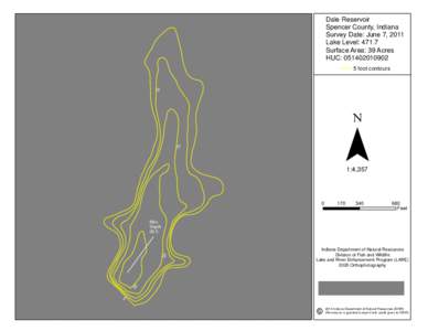 Dale Reservoir Spencer County, Indiana Survey Date: June 7, 2011 Lake Level: 471.7 Surface Area: 39 Acres HUC: [removed]