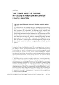 Torsten Feys  The visible hand of shipping interests in American migration policiesThe visible hand of shipping interests in American migration policies