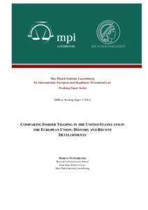 Max Planck Institute Luxembourg for International, European and Regulatory Procedural Law Working Paper Series MPILux Working Paper[removed])