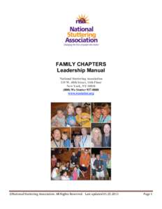 FAMILY CHAPTERS Leadership Manual National Stuttering Association 119 W. 40th Street, 14th Floor New York, NY[removed]We Stutter[removed]