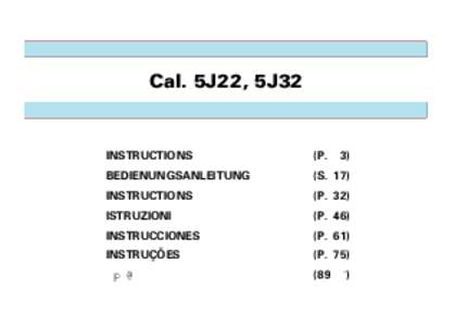 Cal. 5J22, 5J32  INSTRUCTIONS (P.