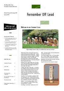 The Newsletter from Fernamber Golden Retrievers Volume 10 Issue 40 Summer 2011 January 2012
