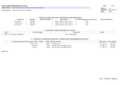 Date:  STATIONS OPERATED BY CHILE 2006