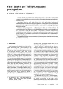 P. Di Vita, V. Lisi, M. Giaconi, G. Vespasiano - Fibre ottiche per Telecomunicazioni: propagazione  Fibre ottiche per Telecomunicazioni: