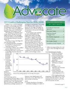 A publication of the Oak Ridge Site Specific Advisory Board – a federally appointed citizens panel providing independent recommendations and advice to DOE’s Environmental Management Program 2013 Could a Challenging Y