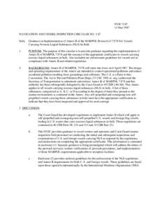 NVIC[removed]Mar 1987 NAVIGATION AND VESSEL INSPECTION CIRCULAR NO[removed]Subj:  Guidance on Implementation of Annex II of the MARPOL Protocol of[removed]For Vessels