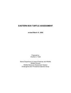 EASTERN  BOX  TURTLE  ASSESSMENT