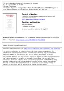This article was downloaded by: [University of Chicago] On: 14 August 2012, At: 11:32 Publisher: Routledge Informa Ltd Registered in England and Wales Registered Number: Registered office: Mortimer House, 37-41 M