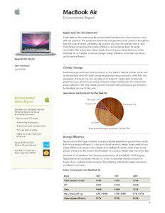 MacBook Air Environmental Report
