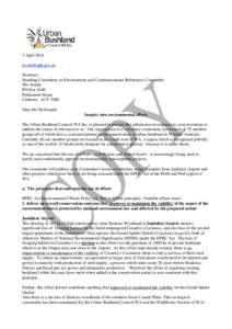 3 April[removed]removed] Secretary Standing Committee on Environment and Communications References Committee The Senate PO Box 6100