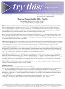 general assessment series Best Practices in Nursing Care to Older Adults From The Hartford Institute for Geriatric Nursing, New York University, College of Nursing  Issue Number 12, 2013