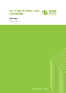 North West Corridor: Land Use Impacts Final report Ernst & Young September 2013