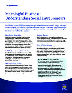 Social entrepreneurship / Entrepreneur / Social business / Economy of Canada / French language / Royal Bank of Canada / Economics / Social economy / Entrepreneurship / Social enterprise