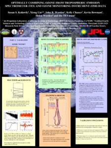 OPTIMALLY COMBINING OZONE FROM TROPOSPHERIC EMISSION SPECTROMETER (TES) AND OZONE MONITORING INSTRUMENT (OMI) DATA 1 Kulawik ,  Susan S.