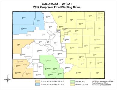 COLORADO - WHEAT 2012 Crop Year Final Planting Dates JACKSON 057  MOFFAT