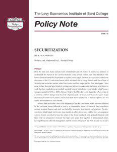 The Levy Economics Institute of Bard College  Policy Note
