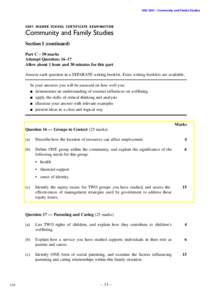 HSCCommunity and Family StudiesHIGHER SCHOOL CERTIFIC ATE EXAMINATION Community and Family Studies Section I (continued)