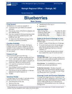 Raleigh Regional Office New Jersey Blueberries fact sheet