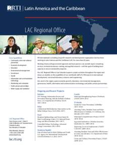 LAC Regional Office  Core Capabilities •	 Community crime and violence prevention •	 Economic development