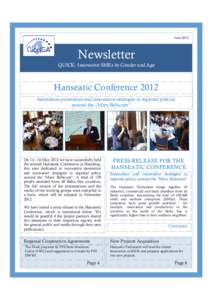 JuneNewsletter QUICK: Innovative SMEs by Gender and Age  Hanseatic Conference 2012