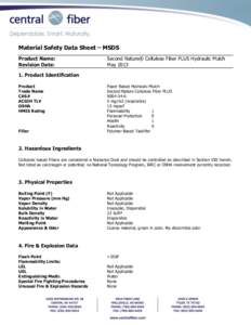 Material Safety Data Product Name: Revision Date: Second Nature® Cellulose Fiber PLUS Hydraulic Mulch May 2013