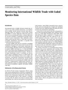 Monitoring International Wildlife Trade with Coded Species Data