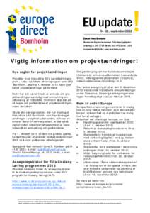 !  EU update Nr. 18, septemberEurope Direct Bornholm