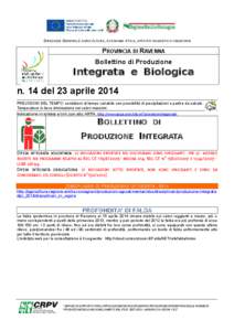 DIREZIONE GENERALE AGRICOLTURA, ECONOMIA ITTICA, ATTIVITÀ FAUNISTICO-VENATORIE  PROVINCIA DI RAVENNA Bollettino di Produzione