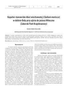 Studia Limnologica et Telmatologica 2 1 w dolinie BrdyKopalne kłoci wiechowatej (Cladium