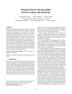 Semantics-Driven Interoperability between Scala.js and JavaScript Sébastien Doeraene Tobias Schlatter