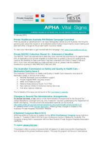 Health economics / Health care / Primary care / Australian Private Hospitals Association / American Public Health Association / Health insurance / Health / Medicine / Healthcare