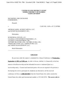 Case 8:09-cv[removed]RAL-TBM Document 1059 Filed[removed]Page 1 of 2 PageID[removed]UNITED STATES DISTRICT COURT MIDDLE DISTRICT OF FLORIDA TAMPA DIVISION SECURITIES AND EXCHANGE