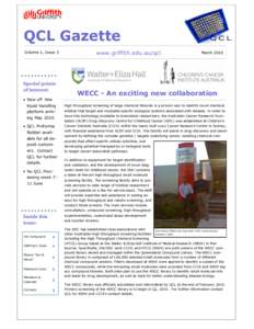 QCL Gazette Volume 1, Issue 3 Special points of interest: