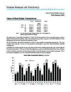 Yukon Bureau of Statistics 2 ÷  9