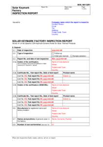 SKN_N0132R1  Solar Keymark Factory INSPECTION REPORT