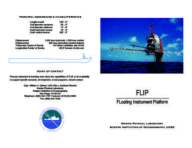 RP FLIP / Fred Spiess / Sonar / Buoy / Flip / Transport / Mooring / Oceanography / Scripps Institution of Oceanography / University of California / Water